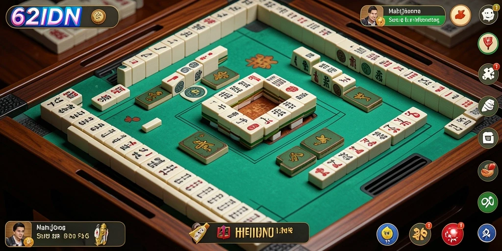 Screenshot gameplay 62IDN yang menampilkan keseruan permainan Mahjong.