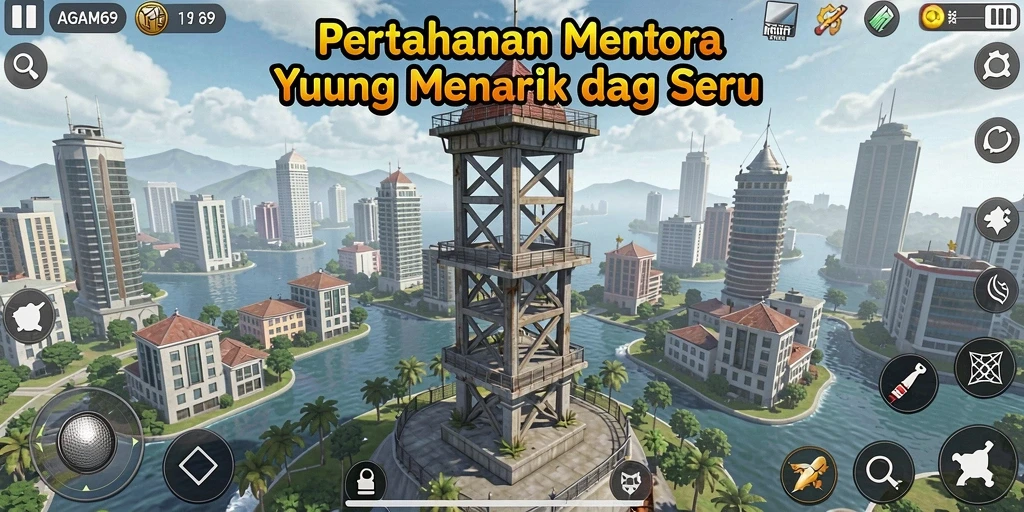 Screenshot gameplay AGAM69 menampilkan aksi pertahanan yang mendebarkan.