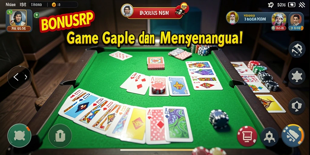 Screenshot gameplay BONUSRP dengan suasana seru bermain Gaple.