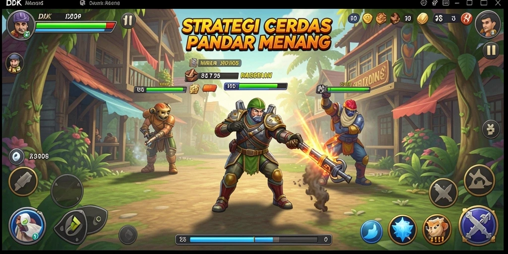 Tampilan gameplay DKK dengan berbagai strategi yang menarik.