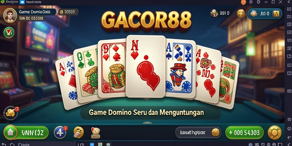 Tampilan gameplay Domino GACOR88 yang menarik dan kompetitif.