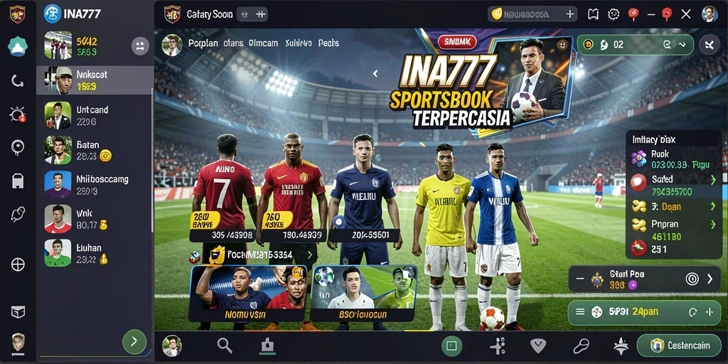 Tampilkan tampilan antarmuka aplikasi Sportsbook INA777.