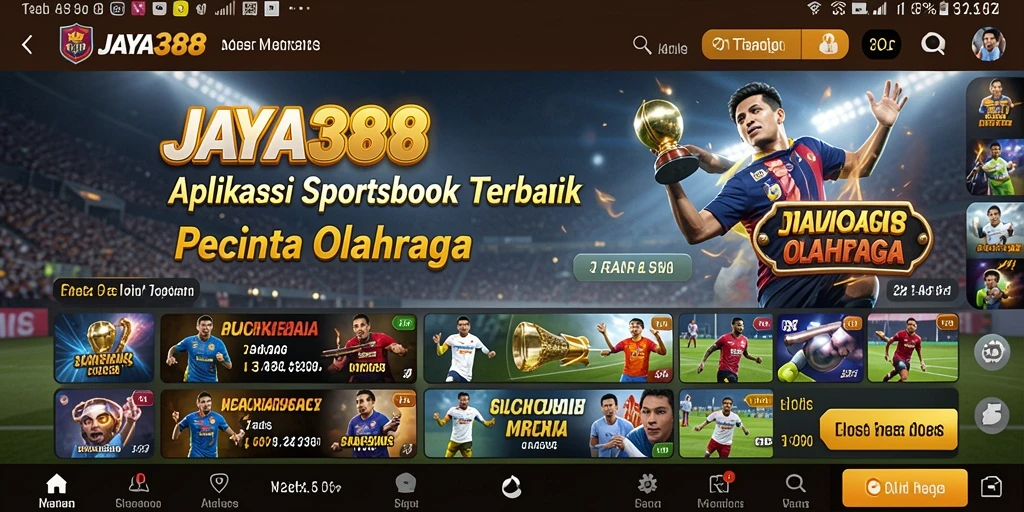 Tampilan layar utama JAYA388 dengan pilihan taruhan olahraga.