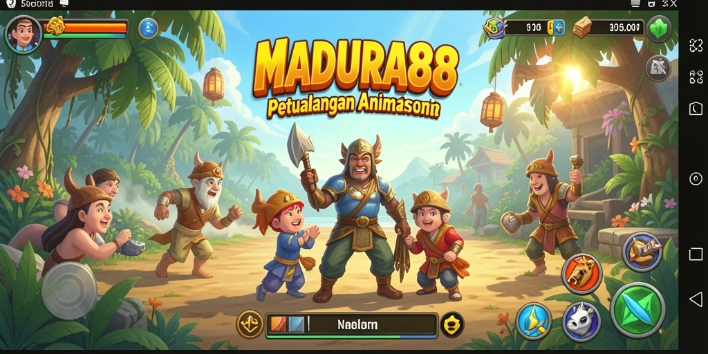 Tampilan gameplay MADURA88 yang menyoroti karakter anime dan petualangan seru.