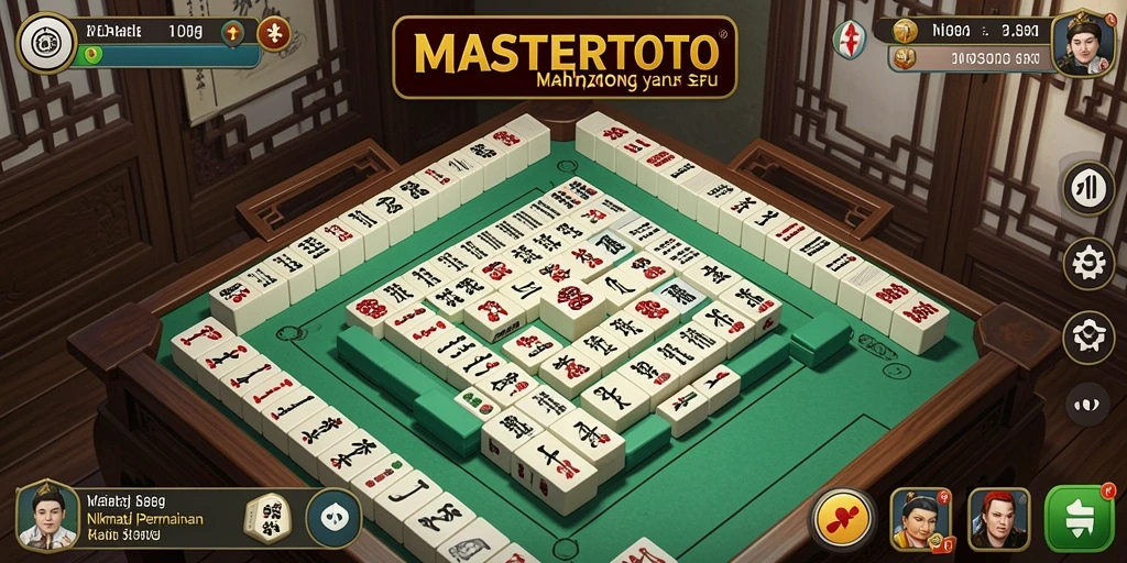 Tampilan gameplay MASTERTOTO dengan desain ubin Mahjong yang menawan.