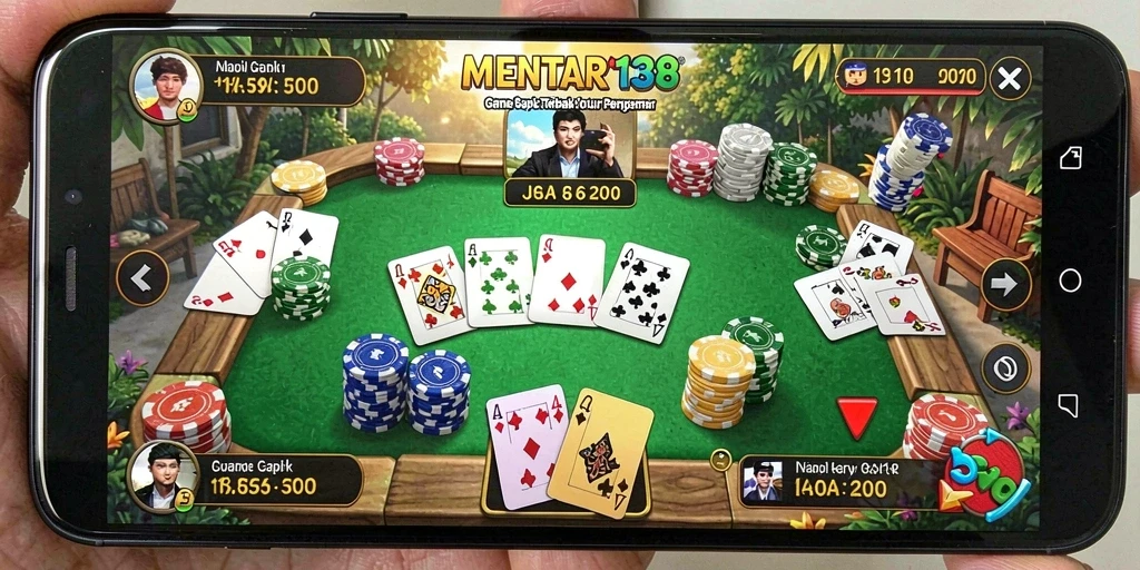 Tampilan gameplay seru dalam MENTARI138 saat bermain Gaple.