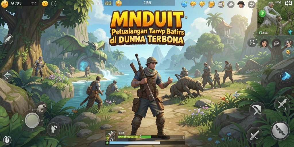 Screenshot gameplay MNDUIT yang menampilkan eksplorasi dunia terbuka.