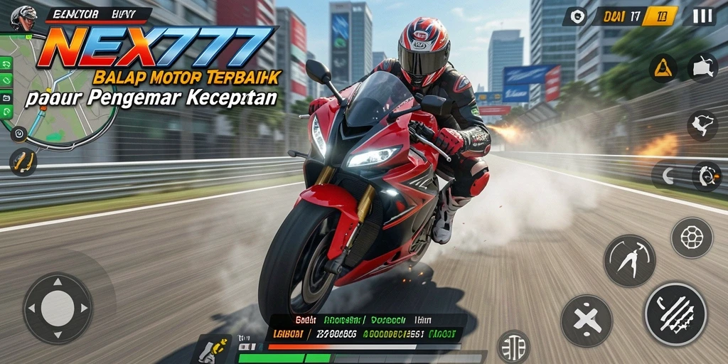Tampilan balapan Motor Racing yang mendebarkan di NEX777.
