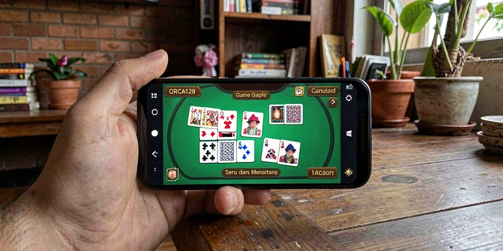 Tampilan gameplay Gaple yang seru di ORCA128.