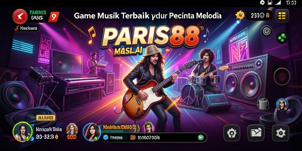 Tampilan gameplay menarik dalam PARIS88 saat bermain musik.