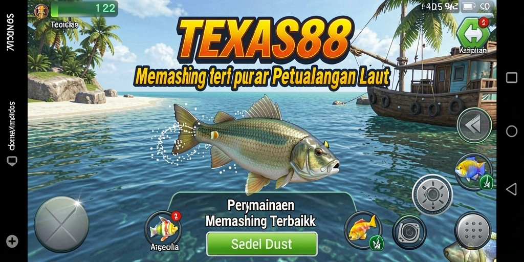 Tampilan gameplay TEXAS88 dengan pengalaman memancing yang seru dan mendebarkan.