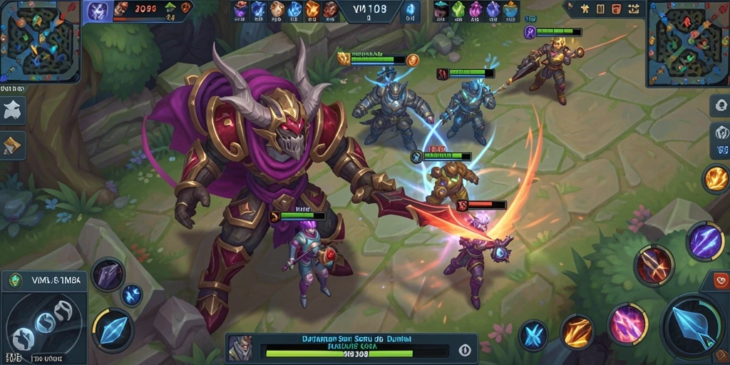 Screenshot gameplay intens dari pertarungan tim di VM108.