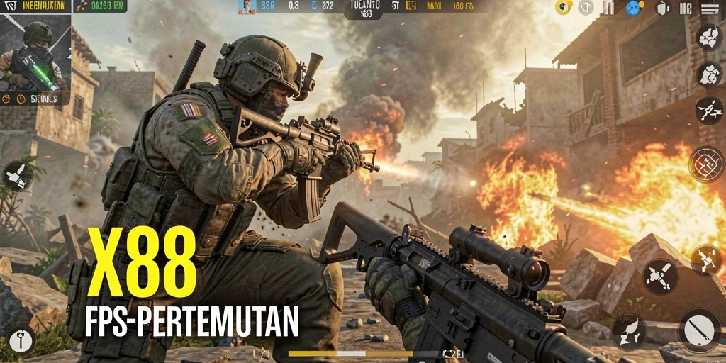 Gameplay X88 yang seru dan menghadirkan aksi FPS sempurna.